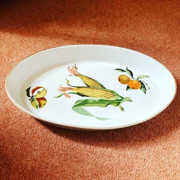 Royal Worcester Porcelain Evesham Gold Oval Oven To Tableware Serving Dish